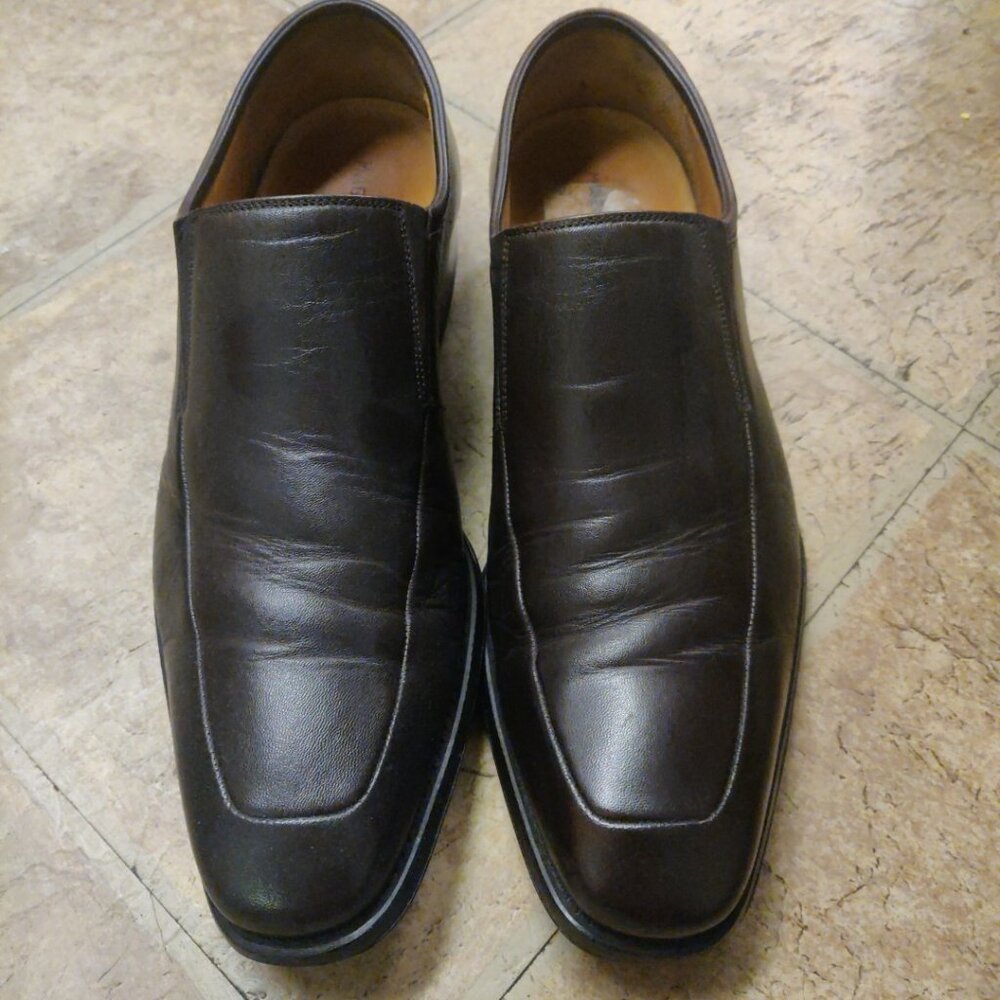 Magnanni Dominguez loafer 9.5D brown 12655 made spain rubber sole blake stitched